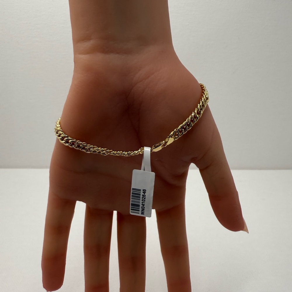 18K Genuine Gold Curb Link Chain Bracelet 8" (4.6mm) - Picture 14 of 14